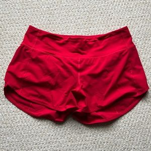 Red lululemon shorts